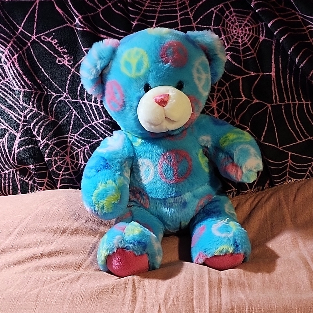 Colorful Peace Sign Teddy Bear